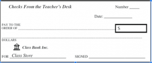 image of teacher's check blank