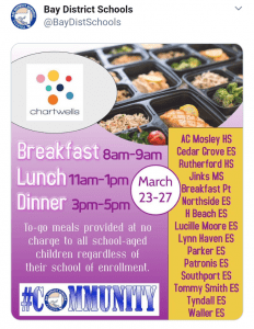 image of Chartwells flyer for Breakfast Lunch and Diner at specific locations